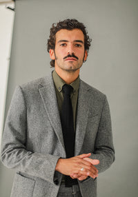 Blazer semi-entoilé flanelle light grey